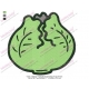 Green Cabbage Vegetable Embroidery Design 04